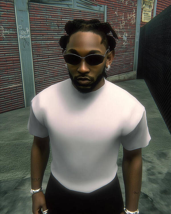Kendrick Lamar In A PlayStation 2 Game - Art Print