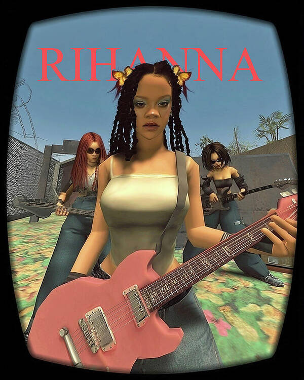 Rihanna In A Pop Punk Band 2 - Art Print